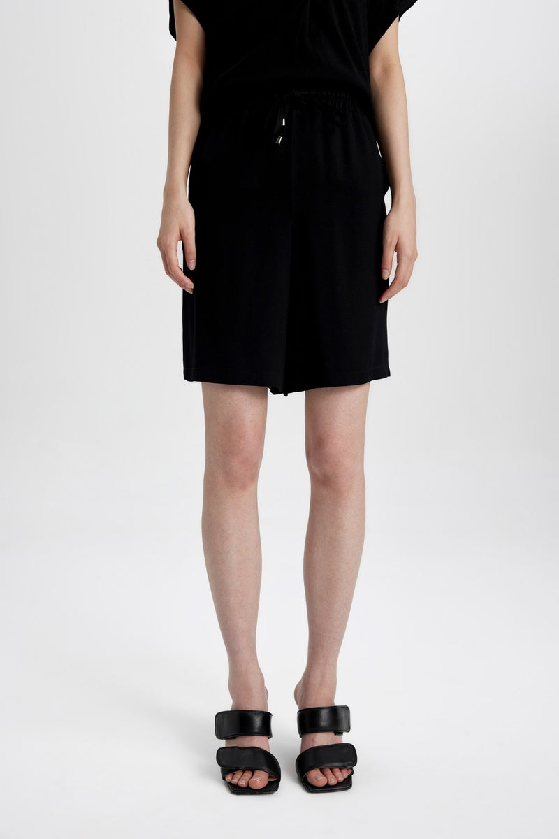 DeFacto Black Woman Belmando High Waist Short Leg Shorts Casual - Image 5